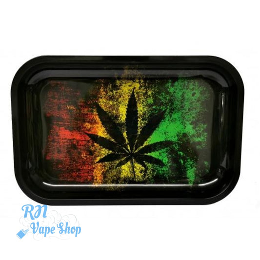 Rolling King Small Rasta Leaf Metal rolling tray + FREE Rolling Papers Rolling King Tray's RN Vape Shop   